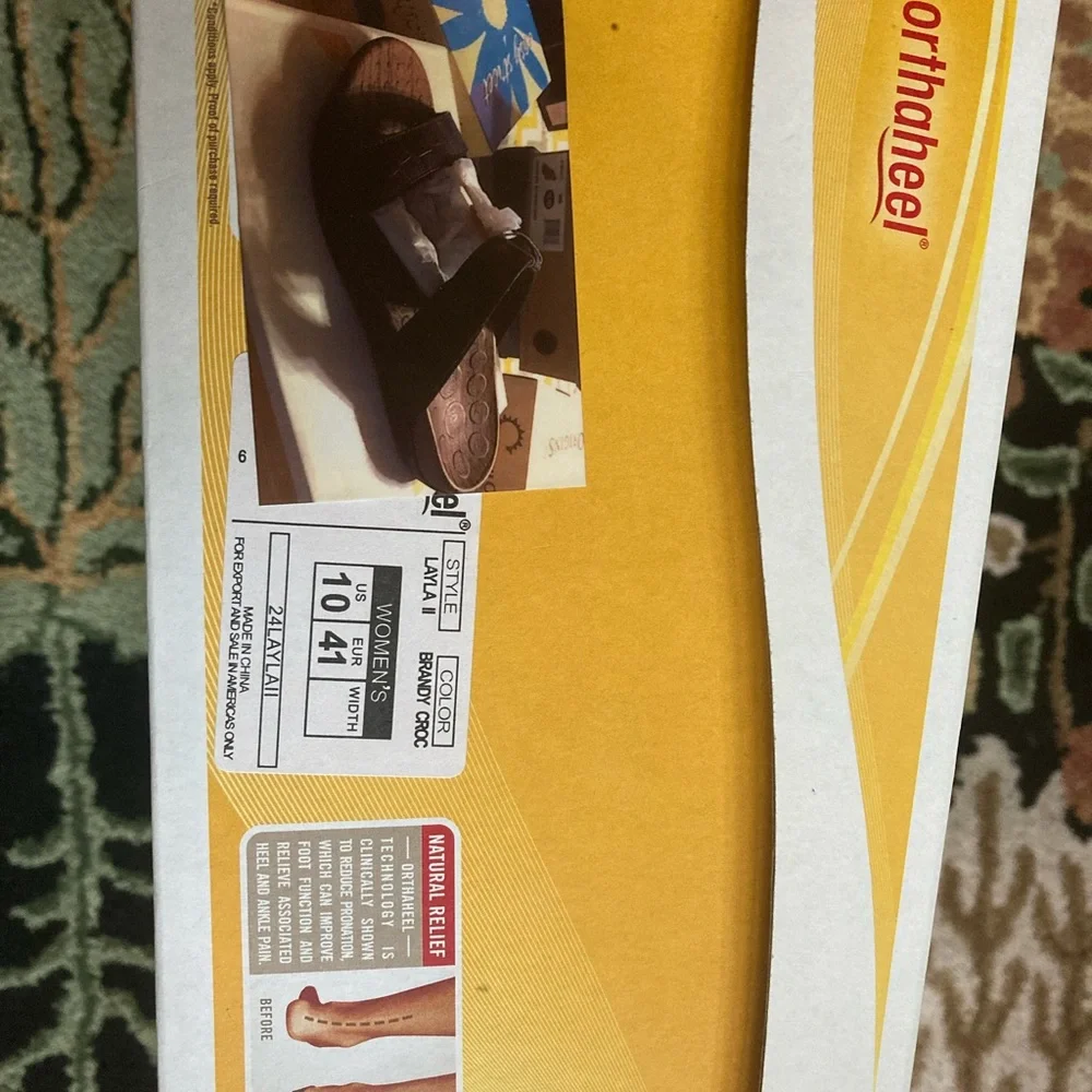 NIB Orthaheel Adjustable Layla Sandals Brandy Sz 10